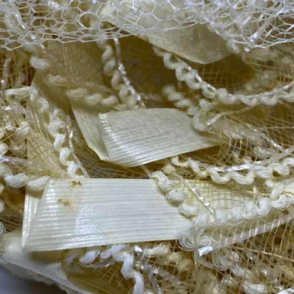 Vintage Cream & White Hat with Mesh - Picture 8 of 10